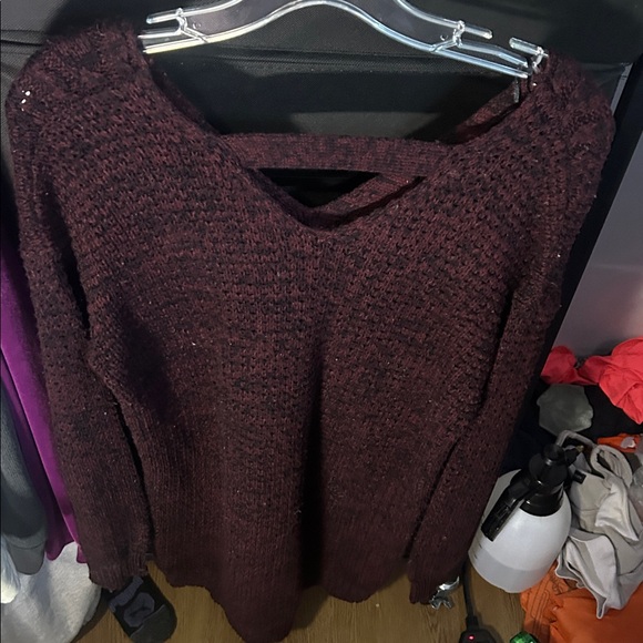 25”-29” Ptp Sweater Dress Burgundy - Picture 3 of 3